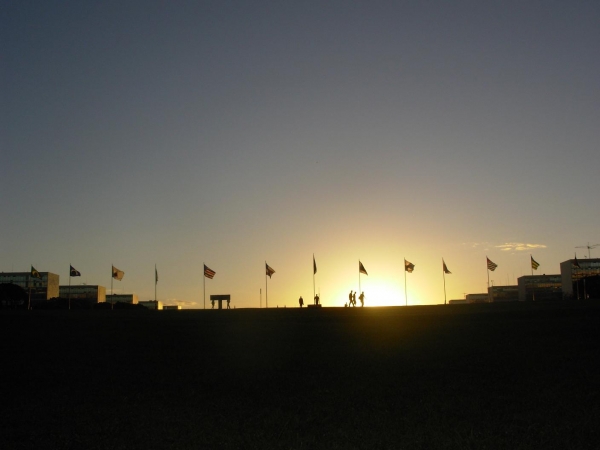 O pôr do sol no Congresso Nacional
